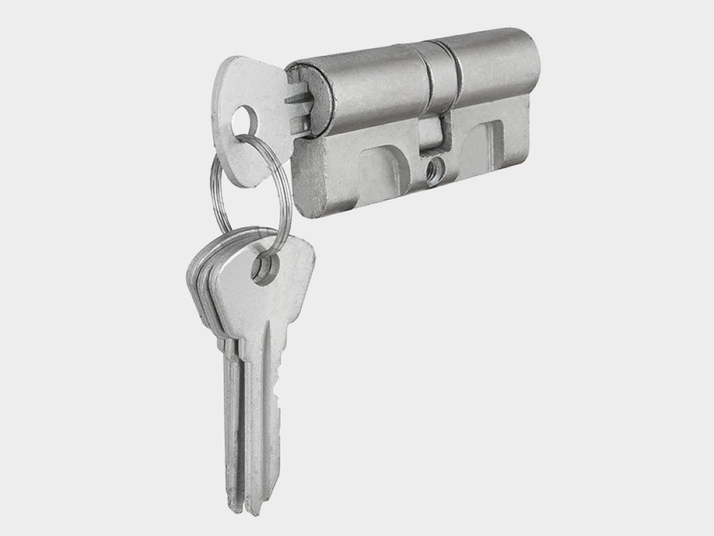 Цилиндровый механизм из алюминия «ключ-ключ» с 3 ключами в комплекте Липецк